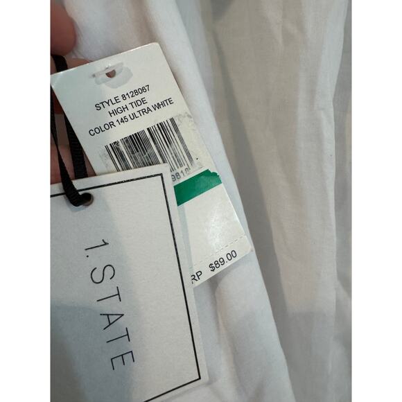 NWT 1.State White Off-The-Shoulder Bardot Top – Size Large - Picture 5 of 6